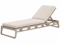 Ligbed 200 x 70 cm metalen beige voor buiten met verstelbare rugleuning