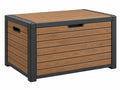Opbergbox 120 x 60 x 65 cm kunststof bruin zwart voor tuin met deksel