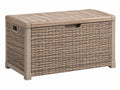 Opbergbox 120 x 60 x 65 cm kunststof taupe - gevlochten tuinstijl