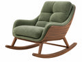 Schommelstoel 105 x 75 x 100 cm groen textiel met houten frame moderne stijl