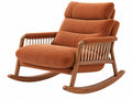Schommelstoel 82 x 95 x 100 cm terracottakleurige stof houten frame met touwdetail