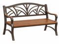 Tuinbank 127 x 66 x 91 cm metaal en hout bruin klassieke buitenbank