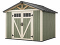 Tuinhuis 300 x 240 x 250 cm kunststof groen crème met dubbele deur