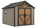 Tuinschuur 213 x 143 x 188 cm staal bruin antraciet met dubbele deuren