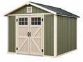 Tuinhuis 180 x 120 x 190 cm kunststof groen crème met dubbele deuren