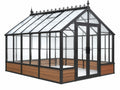 Tuinkas 300 x 250 x 270 cm metaal zwart transparant Victoriaanse tuinserre
