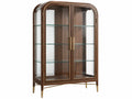 Vitrinekast 100 x 45 x 190 cm donkerbruin hout en glas - klassiek met 2 deuren