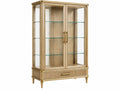 Vitrinekast 100 x 45 x 190 cm hout en glas goud klassieke opbergkast